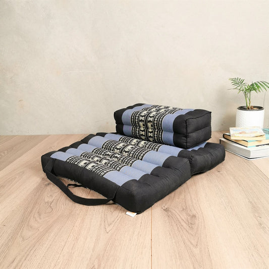 Foldable Meditation Cushion + Seating Block Set BlueEle - Meditation Floor Cushion - Zanlana Design and Home Decor