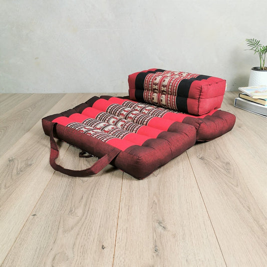 Foldable Meditation Cushion + Seating Block Set RedEle - Meditation Floor Cushion - Zanlana Design and Home Decor