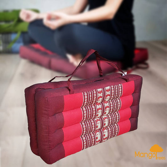 2-Fold Meditation Cushion Yoga Mat RedEle - Meditation Floor Cushion - Zanlana Design and Home Decor
