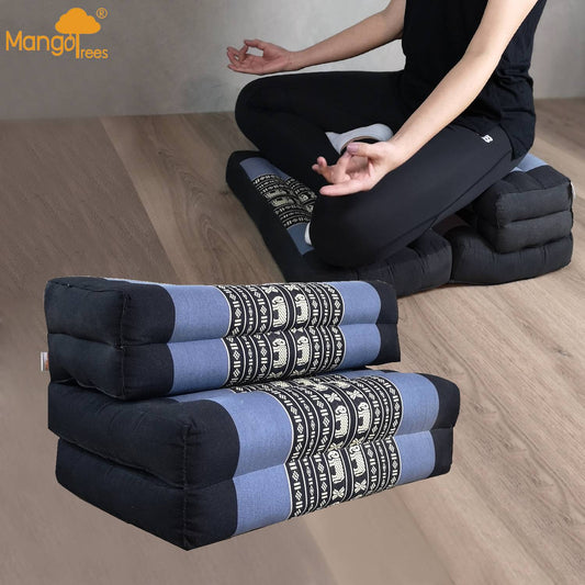 3-Fold Zafu Meditation Cushion Set BlueEle - Meditation Floor Cushion - Zanlana Design and Home Decor