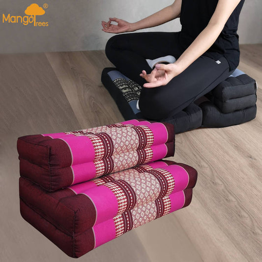 3-Fold Zafu Meditation Cushion Set Pink - Meditation Floor Cushion - Zanlana Design and Home Decor