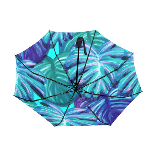 Tropical Blues Anti-UV Auto-Foldable Umbrella - Auto-Foldable Umbrella (Underside Printing) - Zanlana Design and Home Decor