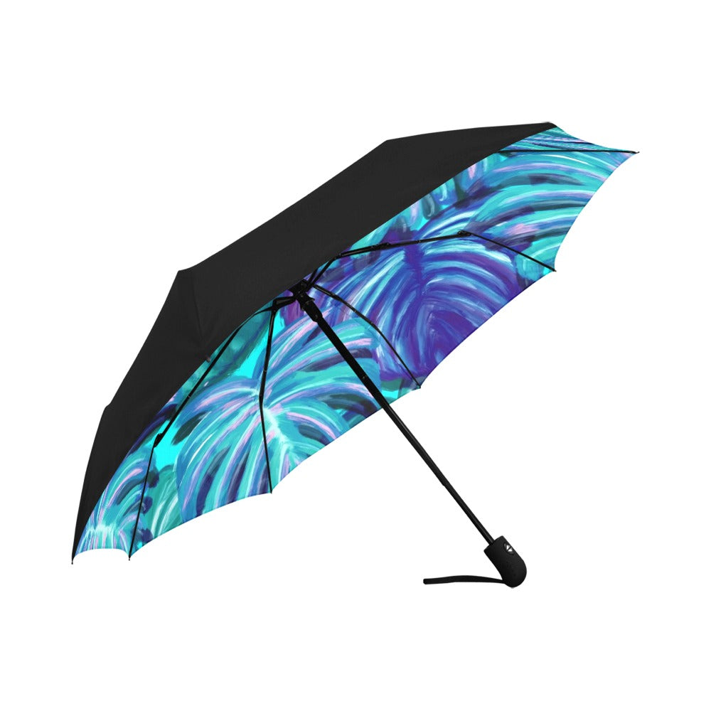 Tropical Blues Anti-UV Auto-Foldable Umbrella - Auto-Foldable Umbrella (Underside Printing) - Zanlana Design and Home Decor