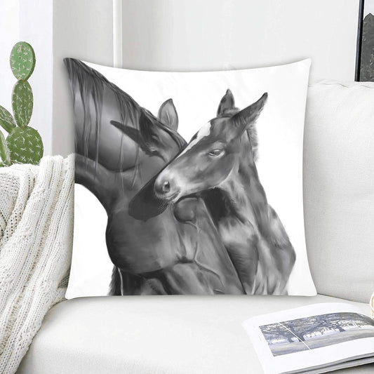 Mare & Foal Cushion Cover Zippered Cushion Cover 20"x20" - Pillow Case - Zanlana Design and Home Decor