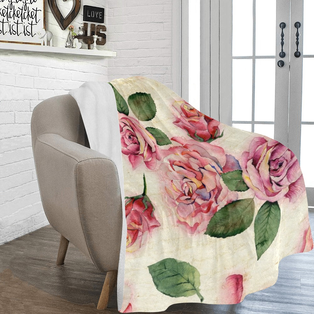 Antique Rose Ultra-Soft Micro Fleece Blanket - Blanket - Zanlana Design and Home Decor
