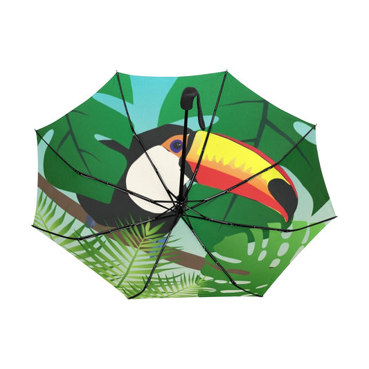 Toucan Anti-UV Auto-Foldable Umbrella - Auto-Foldable Umbrella (Underside Printing) - Zanlana Design and Home Decor