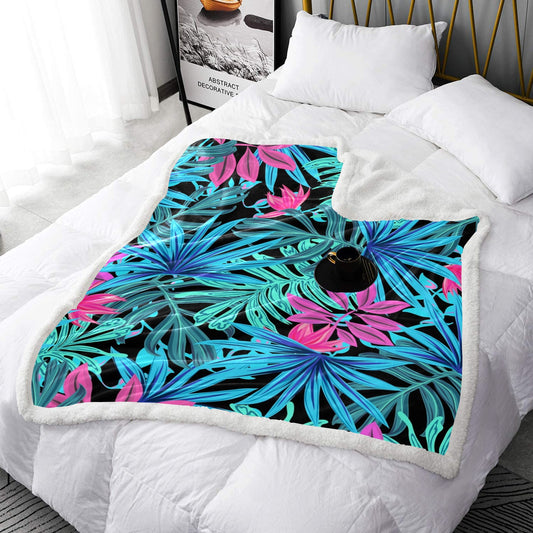Tropical Double Layer Short Plush Blanket 50"X60" - Double Layer Short Plush Blanket 50"x60" - Zanlana Design and Home Decor