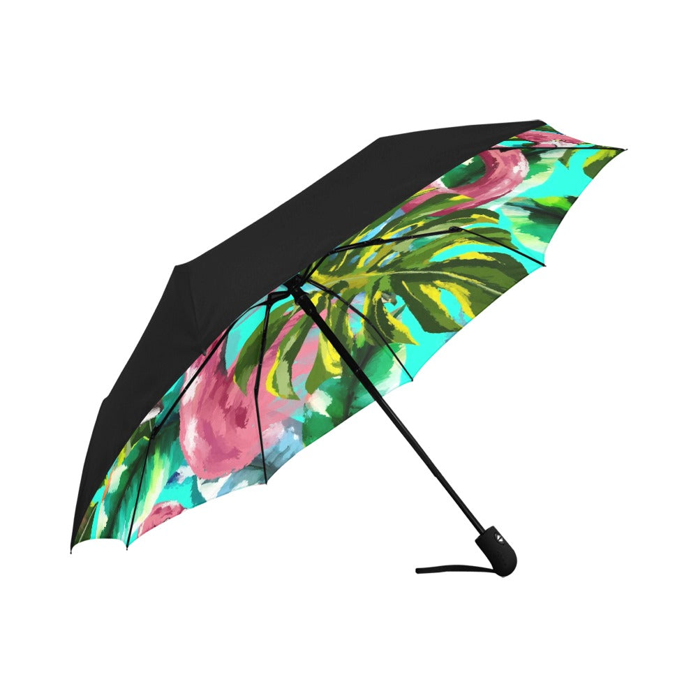 Flamingo Anti-UV Auto-Foldable Umbrella - Auto-Foldable Umbrella (Underside Printing) - Zanlana Design and Home Decor