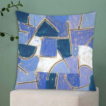 Shades of Blue Abstract Zippered Pillow Cases 20"x20" - Pillow Case - Zanlana Design and Home Decor