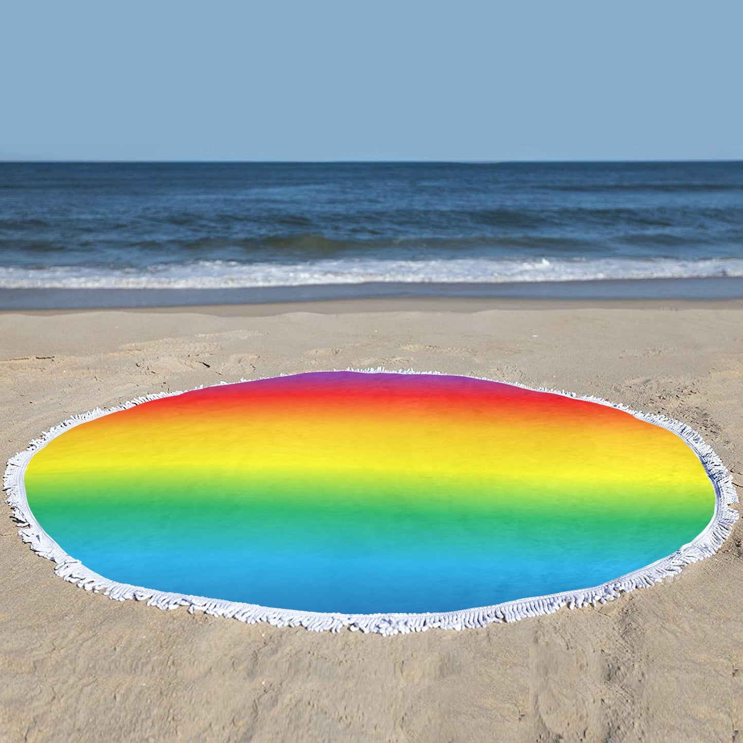 Rainbow Pride Circular Beach Shawl Towel 59"x 59" - Circular Beach Shawl Towel 59"x 59" - Zanlana Design and Home Decor