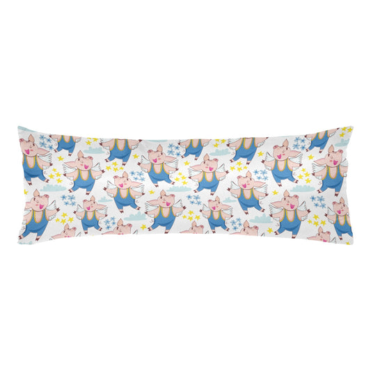 Pigs Might Fly Body Pillow Case 20" x 54" - Body Pillow Case - Zanlana Design and Home Decor