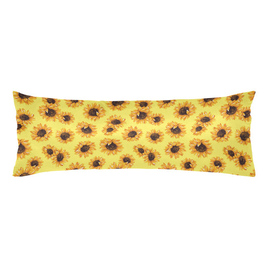 Reversible Sunflowers Design Body Pillow Case 20" x 54" - Body Pillow Case - Zanlana Design and Home Decor