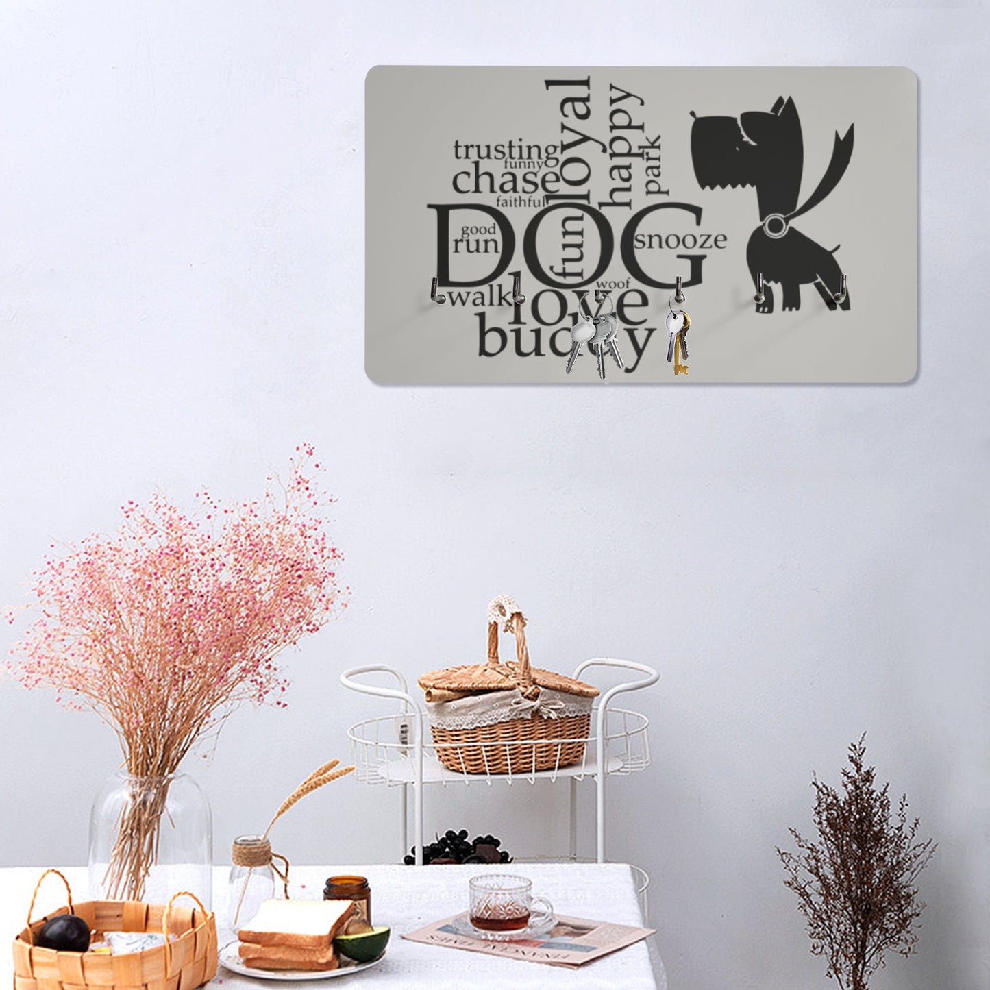 Puppy Word Art Wall Mounted Decor Key Holder - Wall Decor Key Holder - Zanlana Design and Home Decor