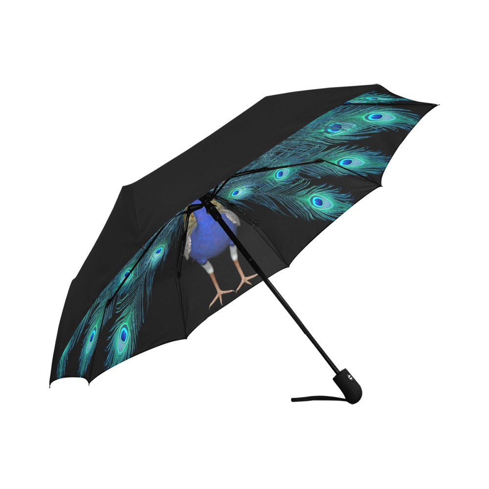 Peacock Anti-UV Auto-Foldable Umbrella - Auto-Foldable Umbrella (Underside Printing) - Zanlana Design and Home Decor