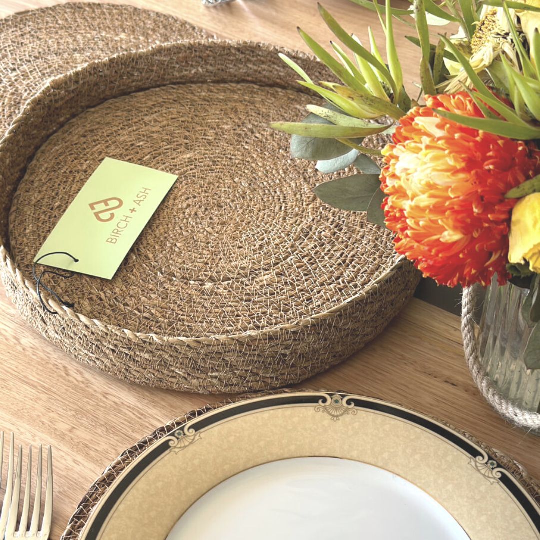 Natural Elegance: 9-Piece Seagrass Stylish Placemat Set - Home & Garden > Decor - Zanlana Design and Home Decor