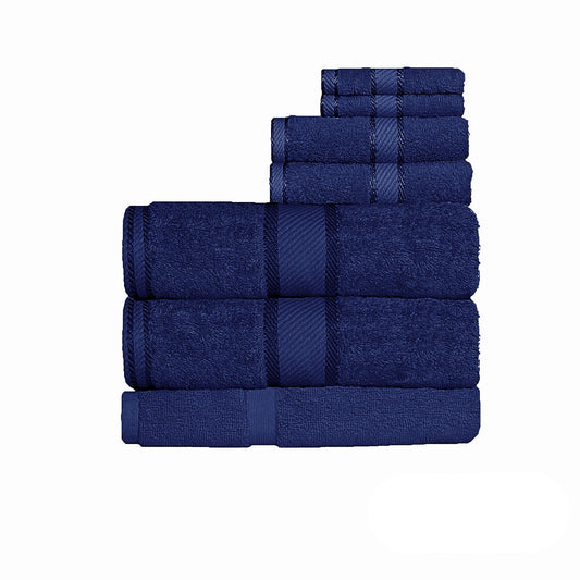 Kingtex 550gsm Cotton 7 Pce Bath Sheet Set Navy - Home & Garden > Bathroom Accessories - Zanlana Design and Home Decor