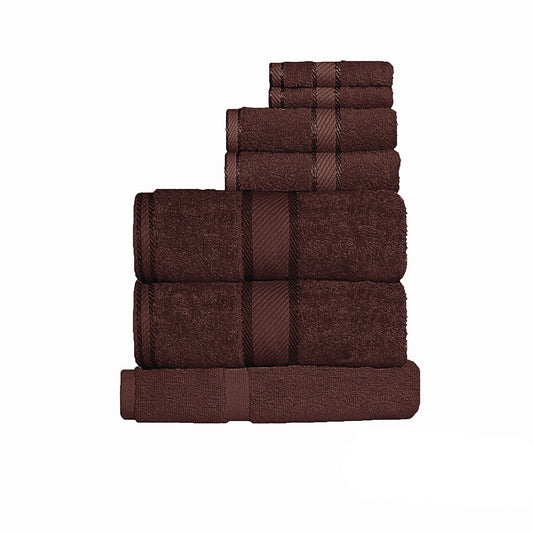 Kingtex 550gsm Cotton 7 Pce Towel Set Chocolate - Home & Garden > Bathroom Accessories - Zanlana Design and Home Decor
