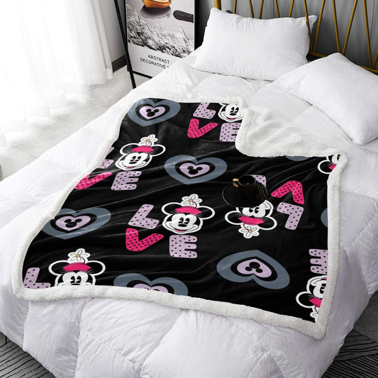 Minnie Mouse Double Layer Short Plush Blanket 50"X60" - Double Layer Short Plush Blanket 50"x60" - Zanlana Design and Home Decor