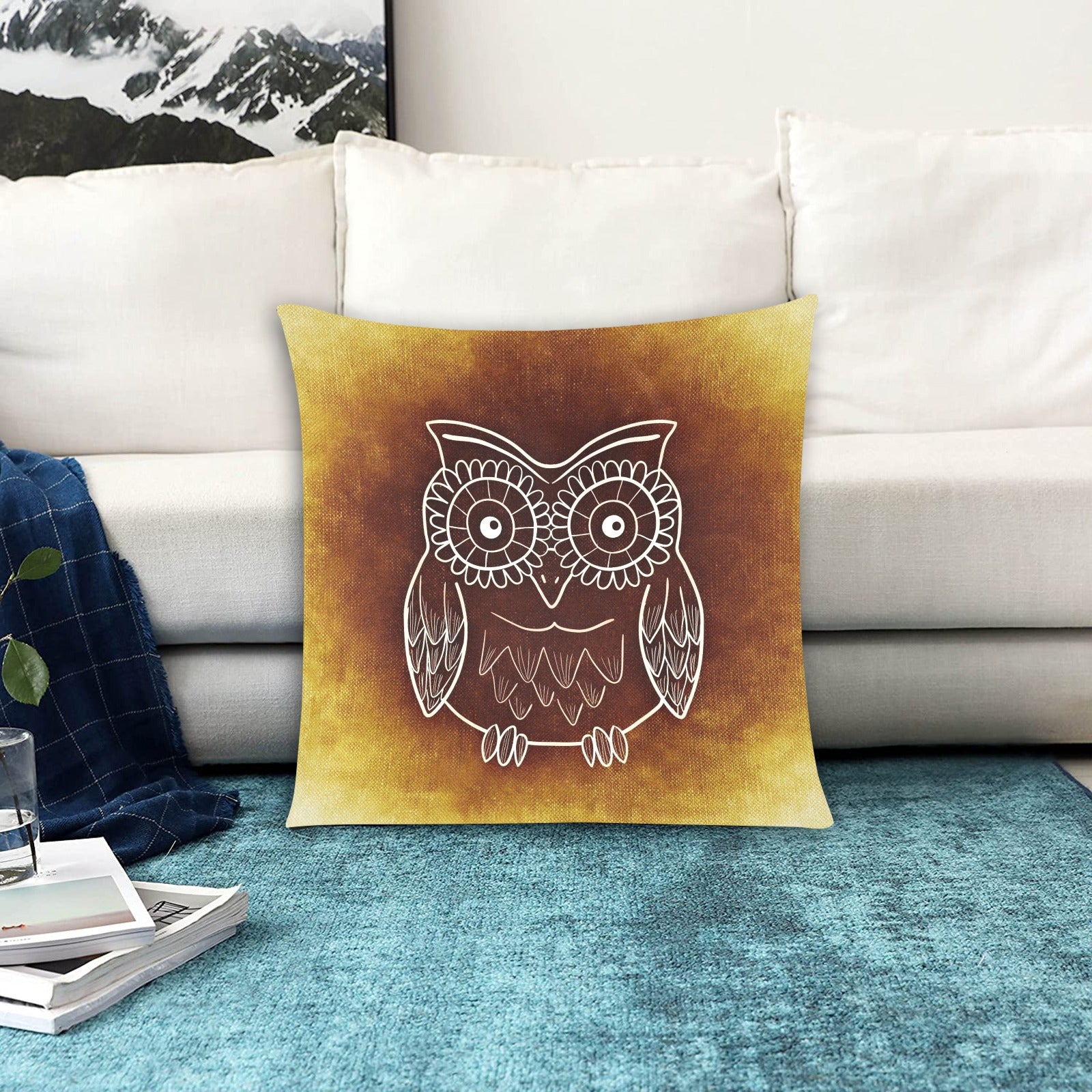 Owl Zippered Cushion Cover 20"x20" - Pillow Case - Zanlana Design and Home Decor