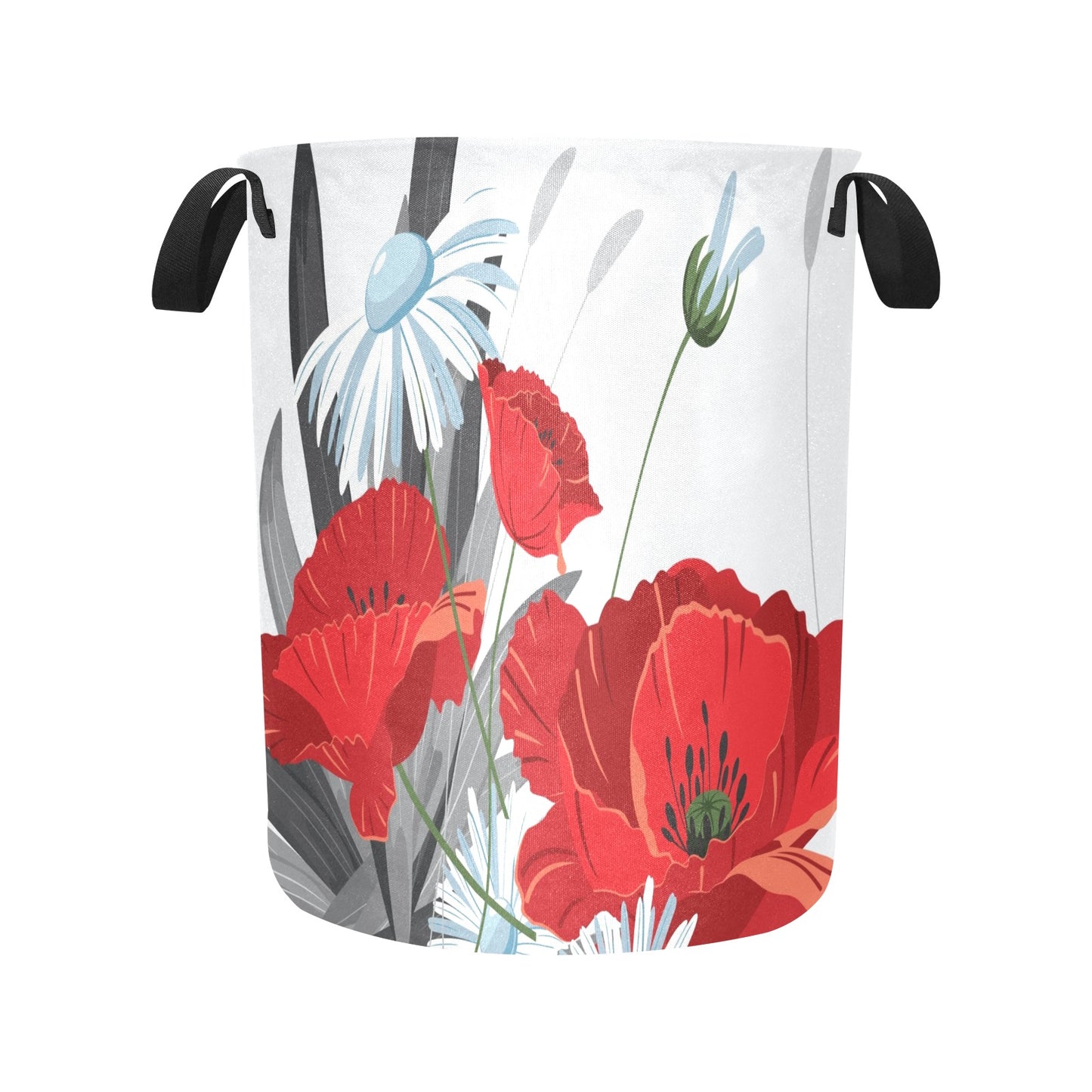 Red Floral Poppies Laundry Bag - Laundry Bag (Large) - Zanlana Design and Home Decor