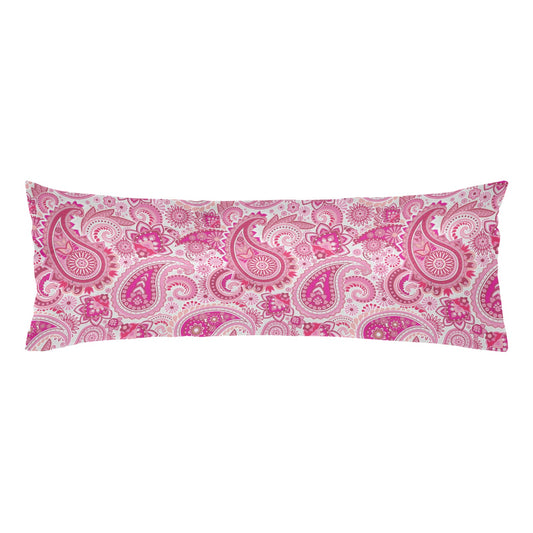 Pink Paisley Printed Body Pillow Case 20" x 54" - Body Pillow Case - Zanlana Design and Home Decor
