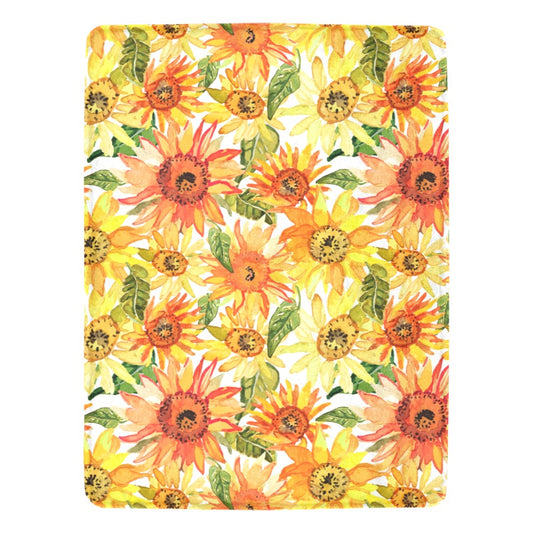 Watercolour Sunflower Ultra-Soft Micro Fleece Blanket - Blanket - Zanlana Design and Home Decor