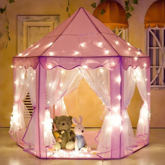 Princess Indoor Playhouse Toy Play Tent for Kids Toddlers with Mat Floor and Carry Bag (Pink) - Baby & Kids > Baby & Kids Others - Zanlana Design and Home Decor