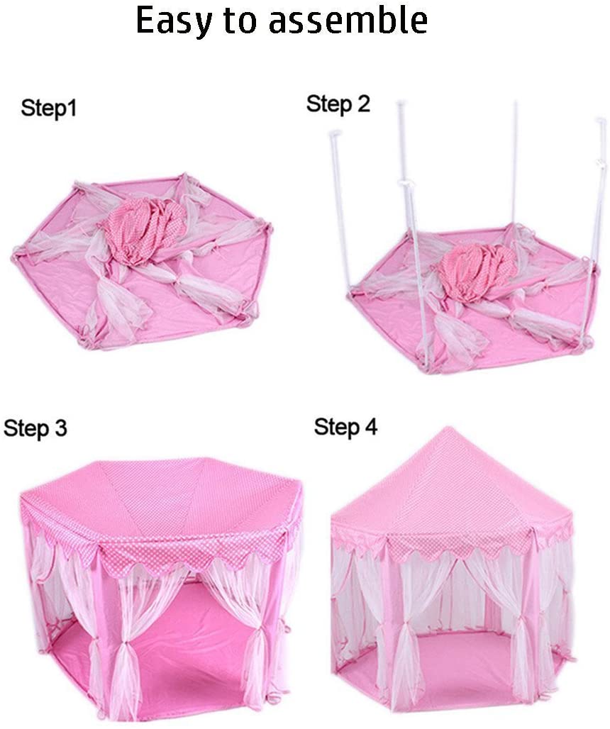 Princess Indoor Playhouse Toy Play Tent for Kids Toddlers with Mat Floor and Carry Bag (Pink) - Baby & Kids > Baby & Kids Others - Zanlana Design and Home Decor
