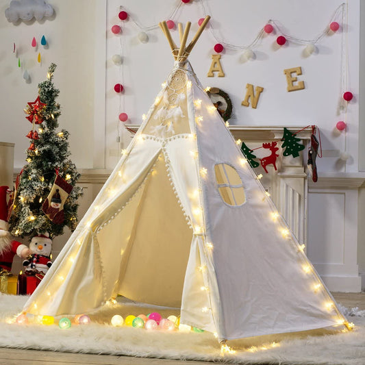 5 Poles Giant Kids Teepee Tent (Natural Canvas) - Baby & Kids > Baby & Kids Others - Zanlana Design and Home Decor