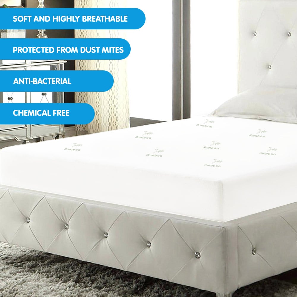 Laura Hill Fitted Bamboo Mattress Protector Underlay Queen King Single Size - Home & Garden > Bedding - Zanlana Design and Home Decor