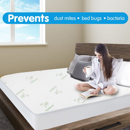 Laura Hill Fitted Bamboo Mattress Protector Underlay Queen King Single Size - Home & Garden > Bedding - Zanlana Design and Home Decor
