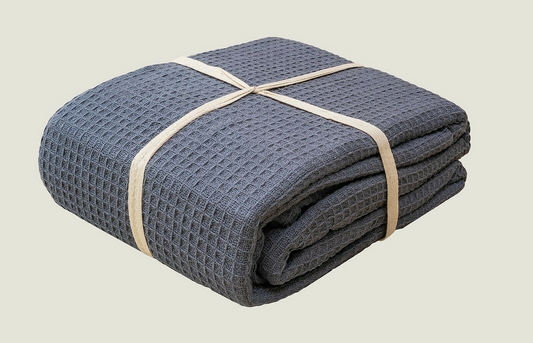 Cotton Woven Waffle Blanket 228 x 228 cm - Blankets - Zanlana Design and Home Decor