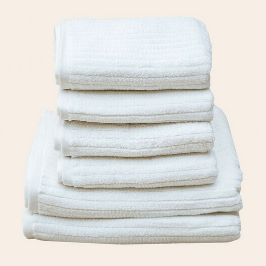 White Stripe Organic Soft 6 pcs Towel Set - Bath Towel - Zanlana Design and Home Decor