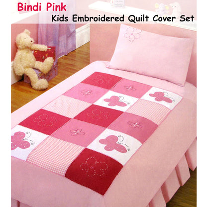 Bindi Butterfly Embroidered Quilt Cover Set Single - Home & Garden > Bedding - Zanlana Design and Home Decor