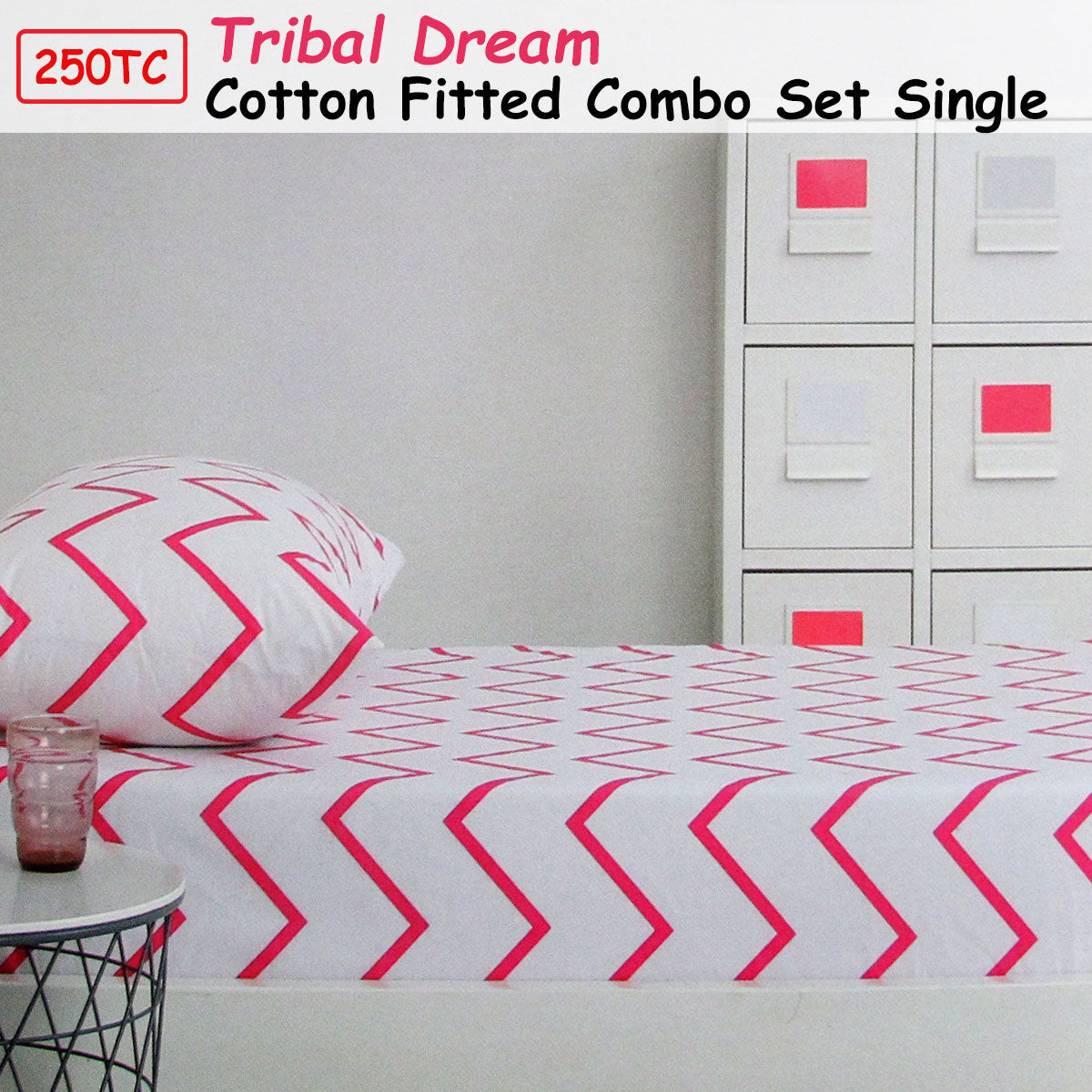 250TC Tribal Dream 100% Cotton Fitted Set Single - Home & Garden > Bedding - Zanlana Design and Home Decor