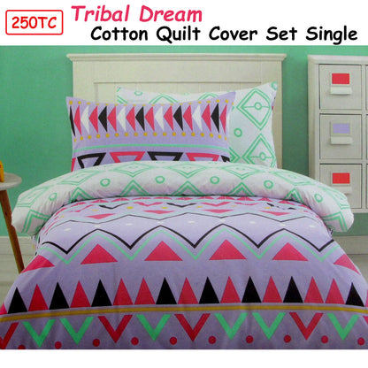 250TC Tribal Dream 100% Cotton Quilt Cover Set Single - Home & Garden > Bedding - Zanlana Design and Home Decor