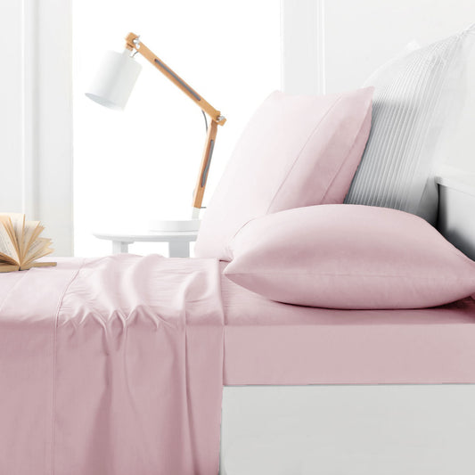 Belmondo 225TC Sheet Set Blush - Single - Home & Garden > Bedding - Zanlana Design and Home Decor