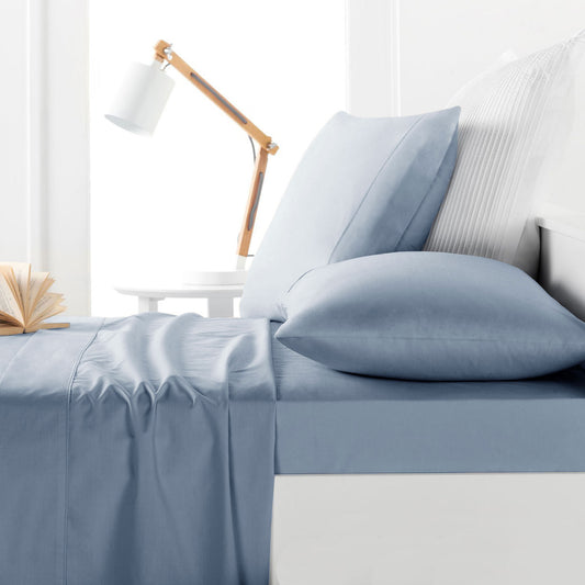 Belmondo 225TC Sheet Set French Blue - Queen - Home & Garden > Bedding - Zanlana Design and Home Decor