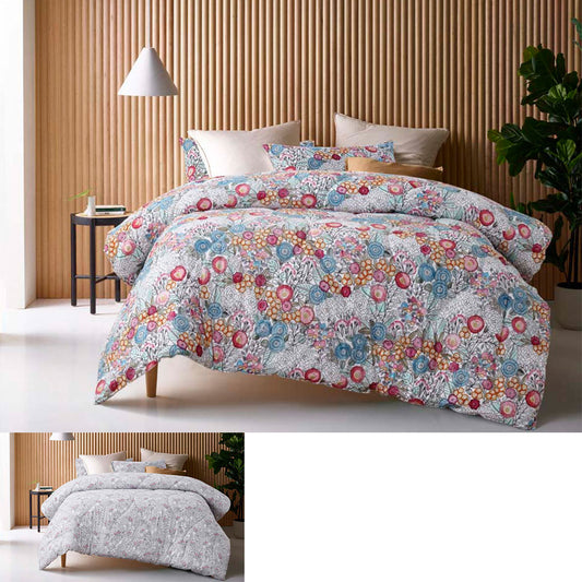 Accessorize Amara Washed Cotton Printed Reversible Comforter Set King - Home & Garden > Bedding - Zanlana Design and Home Decor