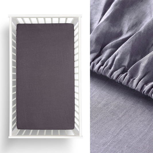 Little Gem 1 Pc Grisaille Hemp Cot Fitted Sheet - Cot Sheets - Zanlana Design and Home Decor
