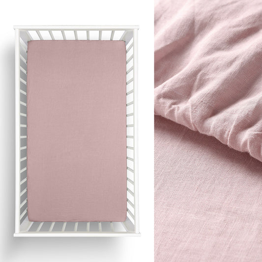 Little Gem Twin Pack Pale Mauve Hemp Cot Fitted Sheet - Cot Sheets - Zanlana Design and Home Decor