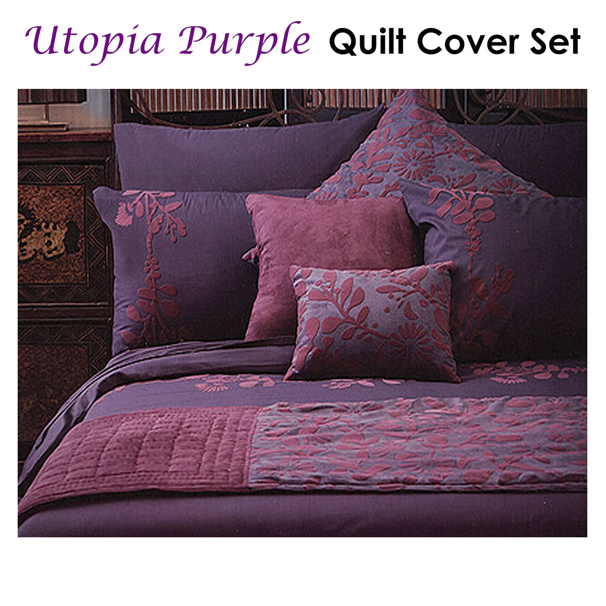 Accessorize Utopia Purple Quilt Cover Set Double - Home & Garden > Bedding - Zanlana Design and Home Decor