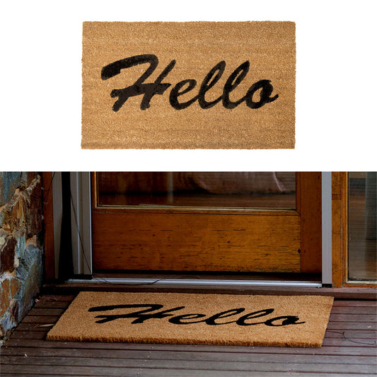 J.Elliot Home Hello PVC Backed Coir Printed Door Mat - Home & Garden > Rugs - Zanlana Design and Home Decor