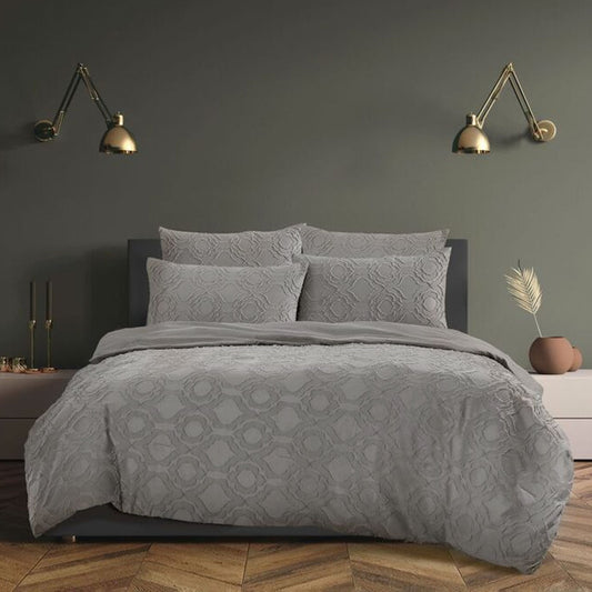 Ardor 5 Pce Comforter Set Millicent Storm Grey King - Home & Garden > Bedding - Zanlana Design and Home Decor
