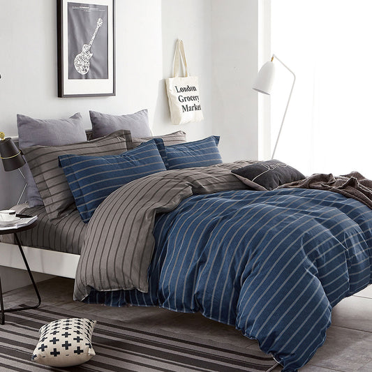 Ardor 250TC Oliver Stripes Cotton Sateen Quilt Cover Set King - Home & Garden > Bedding - Zanlana Design and Home Decor
