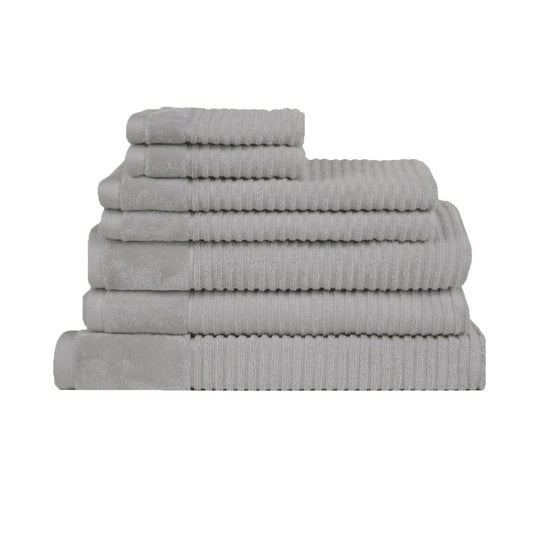 Royal Excellency 7 Piece Cotton Bath Towel Set - Silver - Bath Towel - Zanlana Design and Home Decor