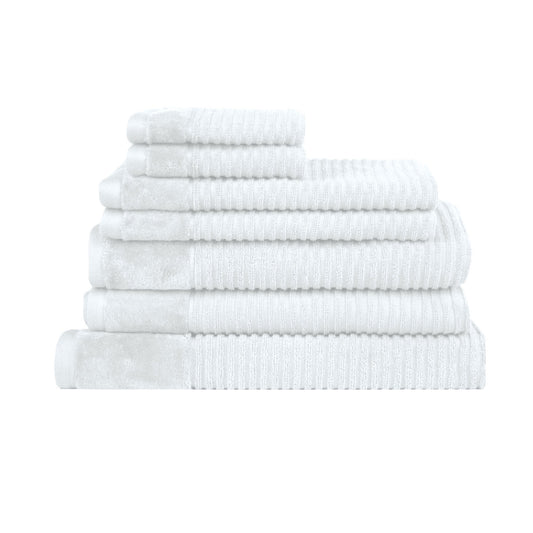 Royal Excellency 7 Piece Cotton Bath Towel Set - White - Bath Towel - Zanlana Design and Home Decor