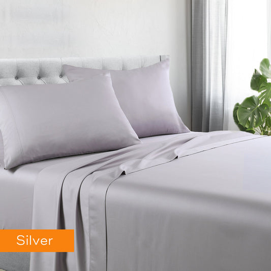 1200tc hotel quality cotton rich sheet set double silver - Home & Garden > Bedding - Zanlana Design and Home Decor