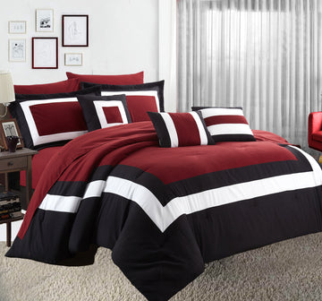 10 piece comforter and sheets set king red - Home & Garden > Bedding - Zanlana Design and Home Decor