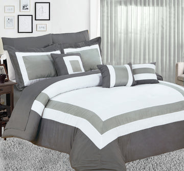 10 piece comforter and sheets set queen charcoal - Home & Garden > Bedding - Zanlana Design and Home Decor